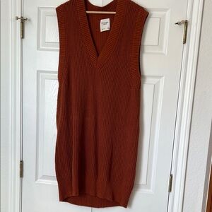 Abercrombie & Fitch Terracotta Knit V neck sweater dress, XL